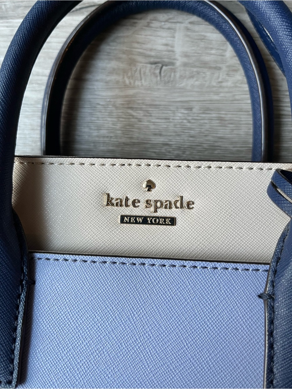 kate spade Navy, Light Blue & Cream Colorblock Satchel - Picture 2 of 13